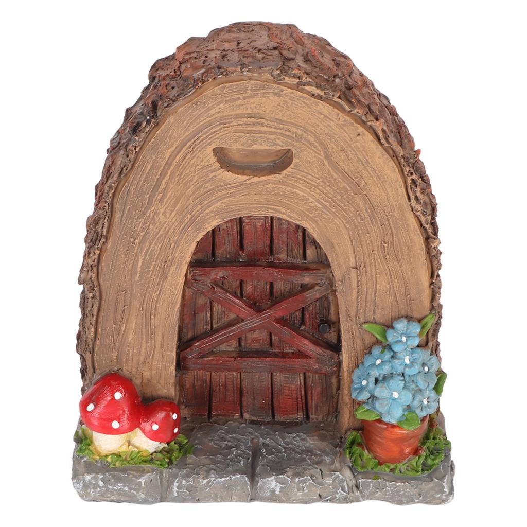 Fairy Garden Door Figure Resin Fairy Door Sculpture Miniature Fairy Garden Accessories for Outdoor