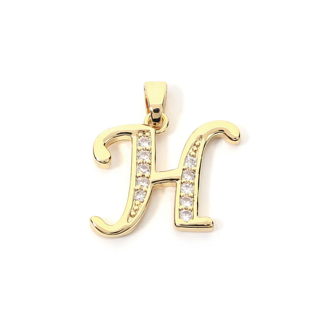 Fashion Gold Plated Letter Charms Alphabet A-Z Zircon Metal Letter Pendants For Jewelry Making DIY Bracelet Necklace Accessories