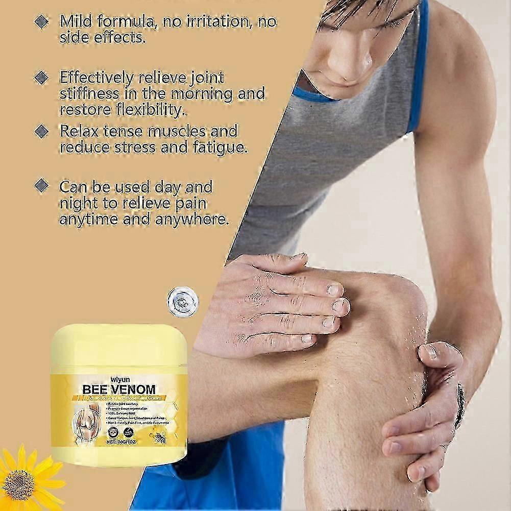 Bee Venom Joint Bone Care Cream for Pain Relief, Soothing Massage Cream for Men & Women, Deep Penetration, Fast Acting