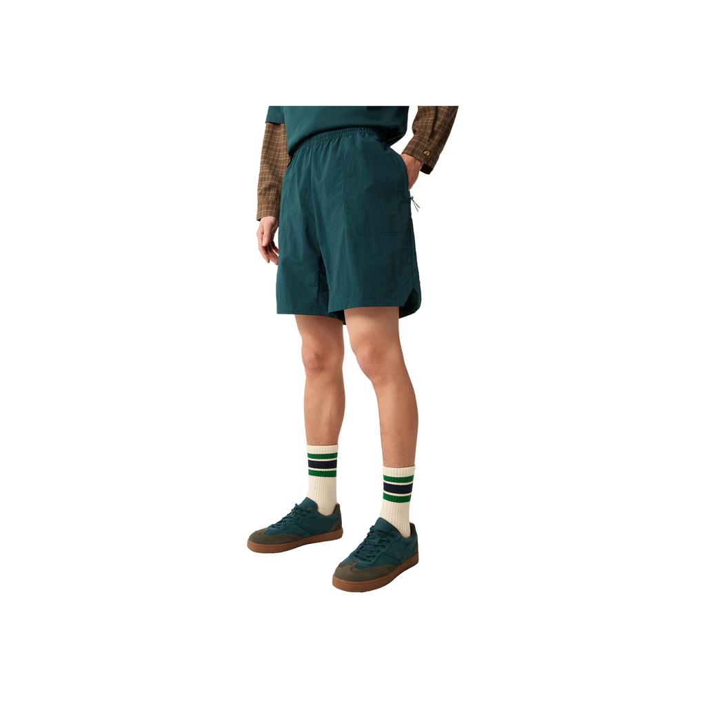 Li-Ning Comfortable Simple Breathable Mid-Waist Five-Point Shorts Men Shorts Dark-Reef-Green AKSV301-5