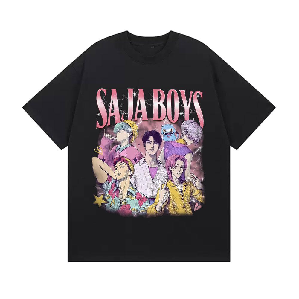 

Huntrix Kpop Demon Hunters Movie 2025 Graphics T Shirts Men Womens High Quality Fashion Oversized Cotton Tshirt Harajuku Tops 4XL