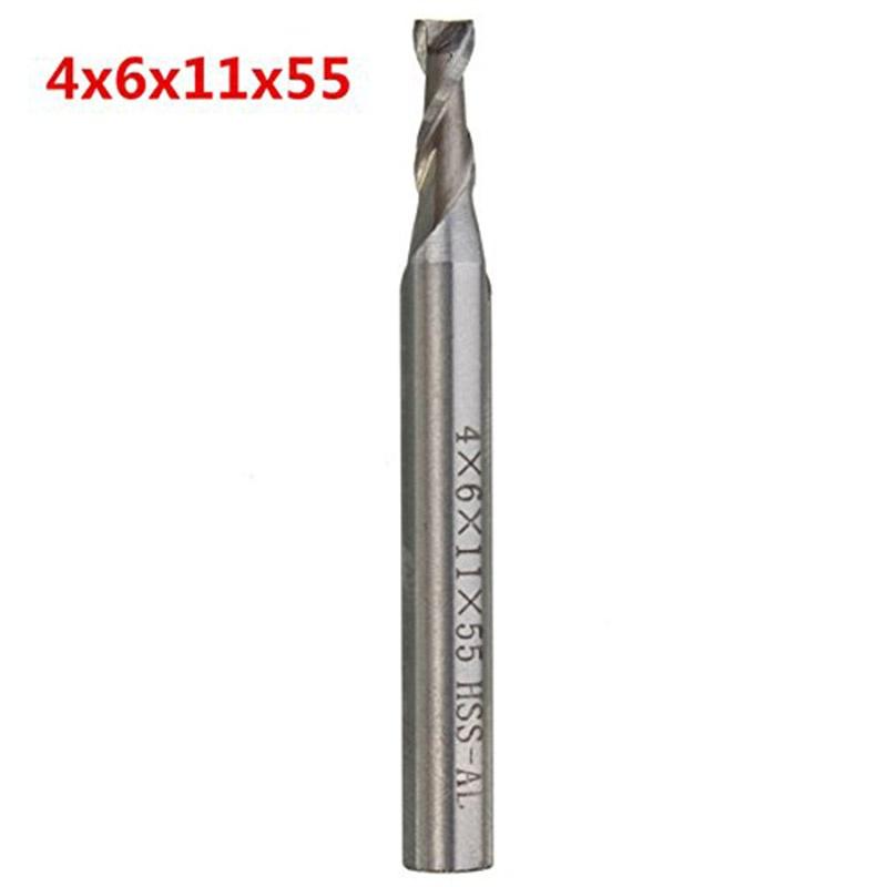 thumbnail image 2 of HSS CNC 4-Flute Straight Shank End Milling Metal Cutter Drill Bits 4/6 2 of 10