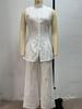 European-American Cotton Linen Drape Sleeveless Shirt & Long Pants Fashion Set