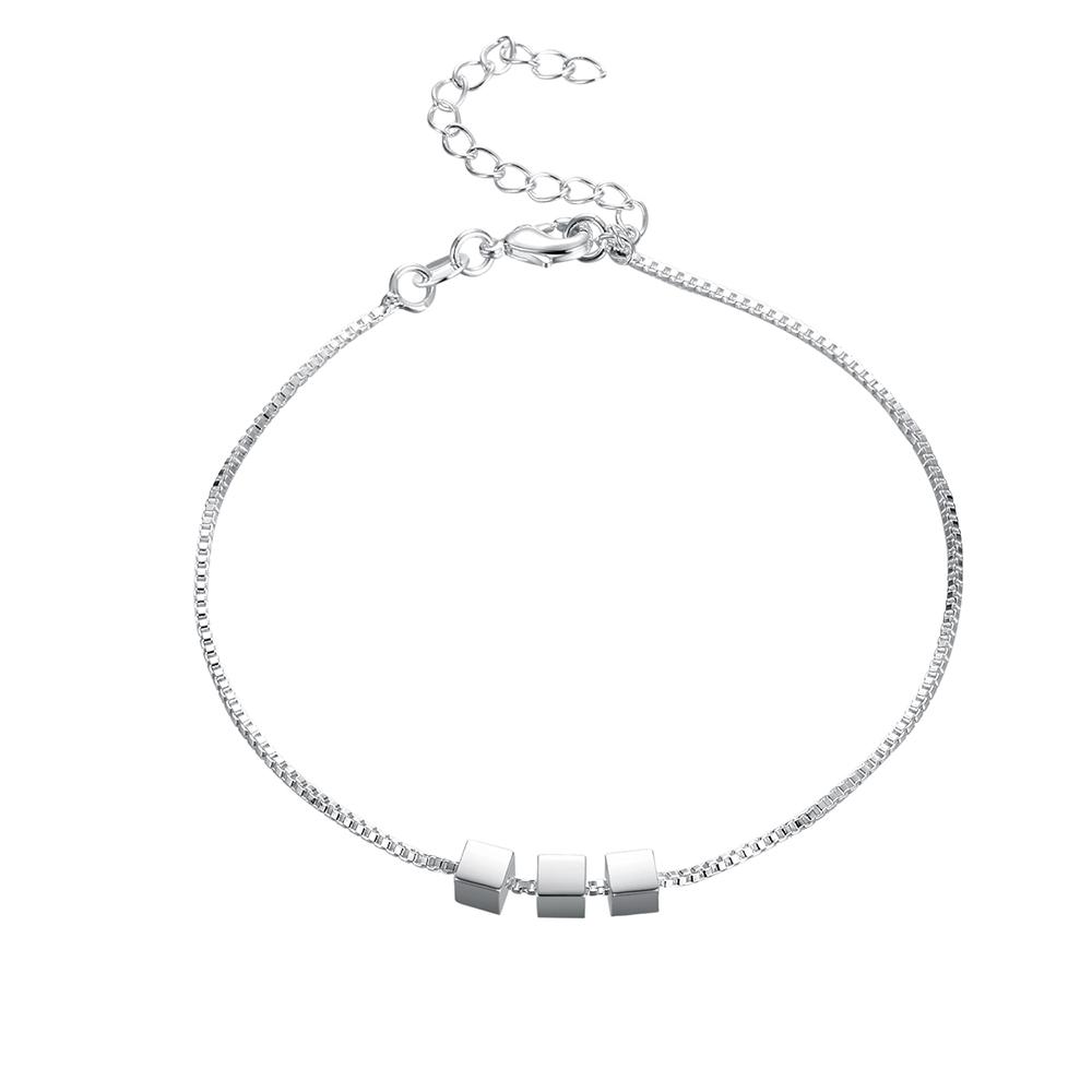 925 Sterling Silver Triangular Bracelet Fashion Jewelry