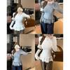 Women Fashion Slim Basic Ruffle Patchwork Long Sleeve T-Shirt Spring Autumn Winter Thickened Crew Neck Pullovers