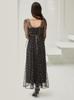 Sustainable Flocked Print Dress SWFO245031 BLK [Snidel] Women's