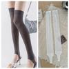Ballet-Style Over-the-Knee Thin Summer Socks for Women - Solid Color, Calf-Slimming, Double-Needle Scrunch Design