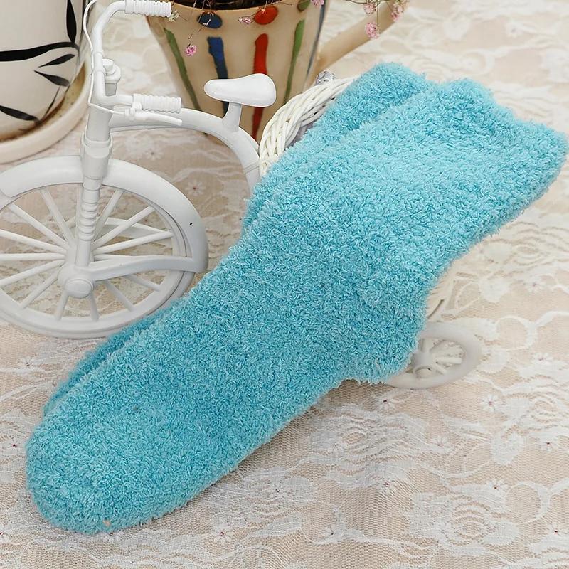 

1 пара милых носков из норкового велюра для женщин и девушек, осенне-зимние, утолщенные, термо, из кораллового велюра, для сна, плюшевые, напольные, плюшевые носки