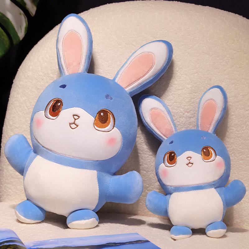 New Cute Blue and Blue Rabbit Doll Plush Toy Cute Rabbit Doll Housewarming Ornament for Girlfriend