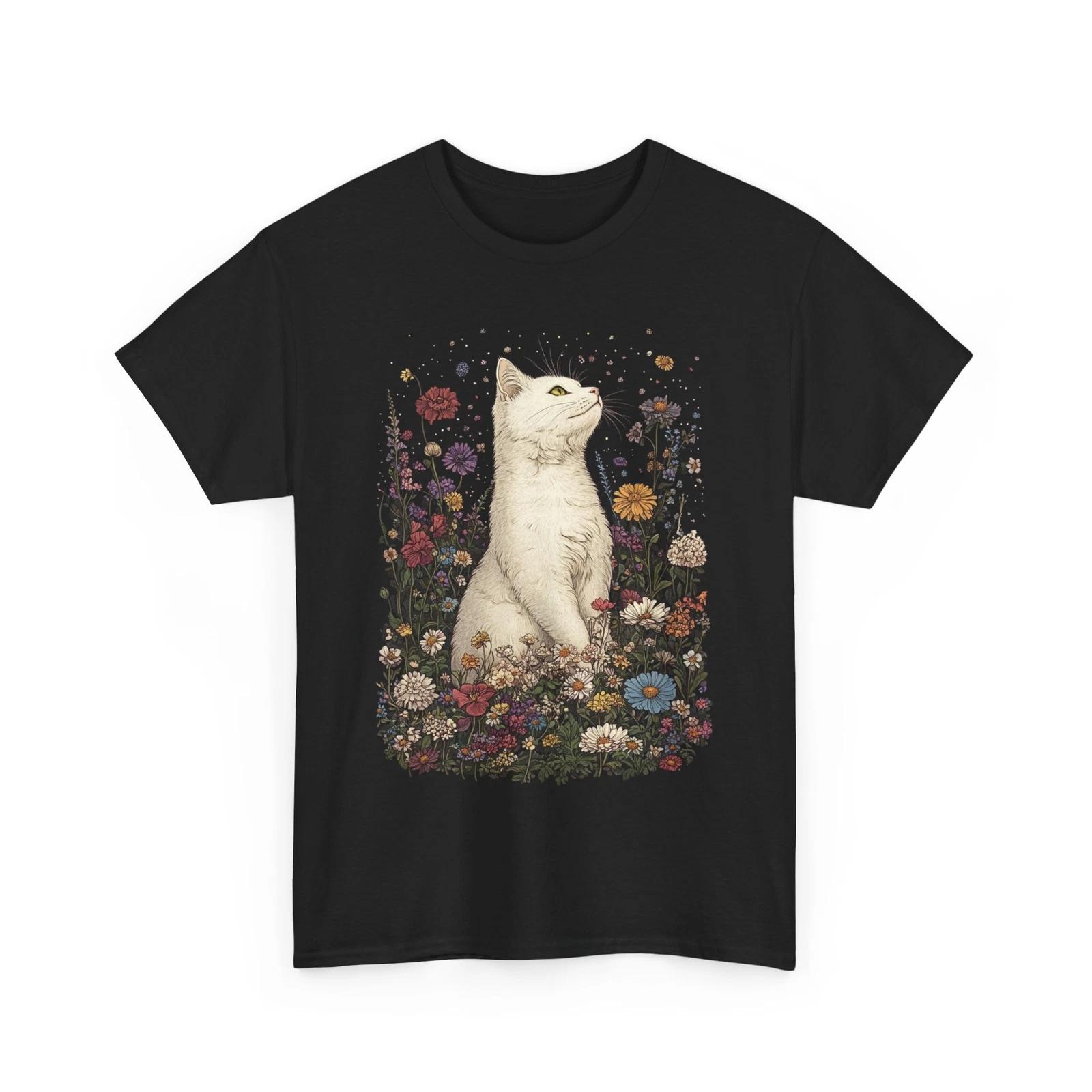 

Funny Cat Print T-Shirt for Men & Women – Cute Adorable Cat Graphic Tee S
