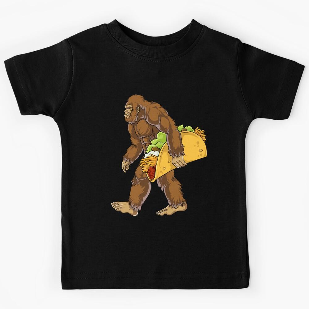 Bigfoot Sasquatch Carrying Taco T shirt Funny Camping Gifts Men Women Kids Boys Kids T-Shirt 150