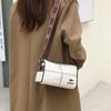Leather Women's Bags New Trendy Fashion Splicing Shoulder Messenger Bag First Layer Cowhide Pillow Bag