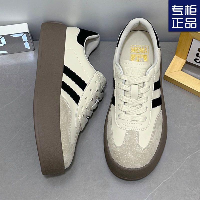 

Ретро женские весенне-осенние новые универсальные маленькие белые туфли на толстой подошве, повседневные спортивные кеды 35