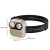 Induction LED Headlamp Rechargeable Headlight with Motion Sensor Hands-Free Head Torch for Walking Reading Repairing Camping