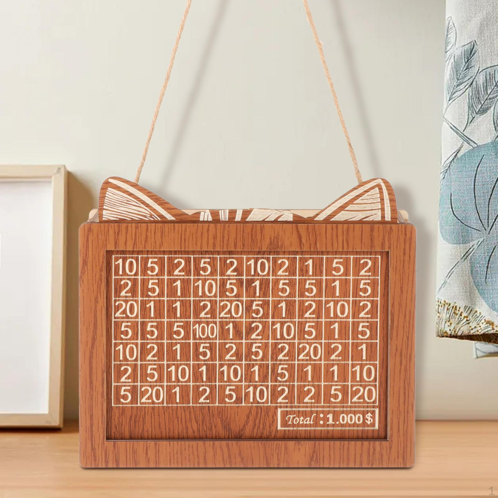 

Деревянная копилка для денег со счетчиком для сбережений Can Stored 1000 USD