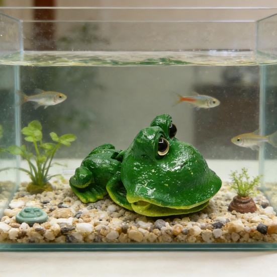 Aquarium Frog Air Bubbler Resin Frog Air Stone with Oxygenation Function Fish Tank Decor