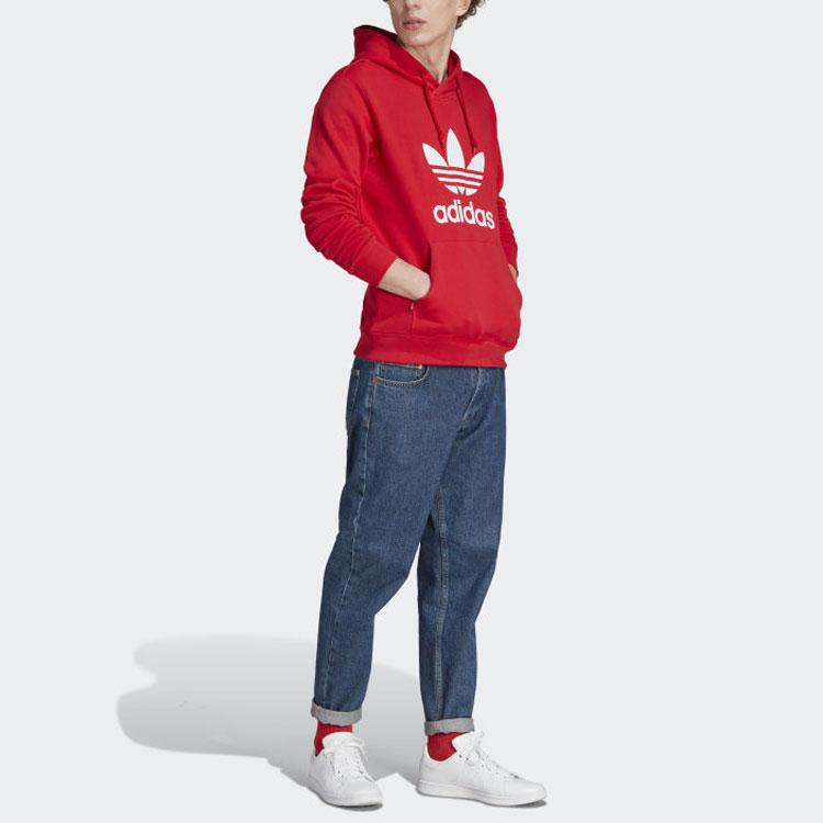 Adidas Originals Loose Hoodie With Logo Print Men Tops Red IM4497