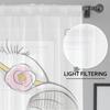 Herdesings Cute Elephant Sheer Tulle Curtains Chiffon Drapes 2 Panels Window Curtains for Living Room Bedroom Kitchen Decoration