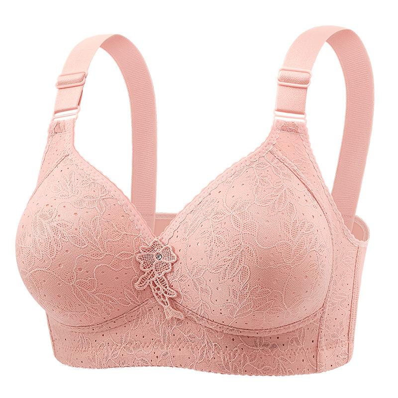 Übergröße Mesh Dessous Premium Jacquard Atmungsaktiv Leicht Körbchen Seitenstütze Lift & Formgebung Breite Träger 4-Haken BH