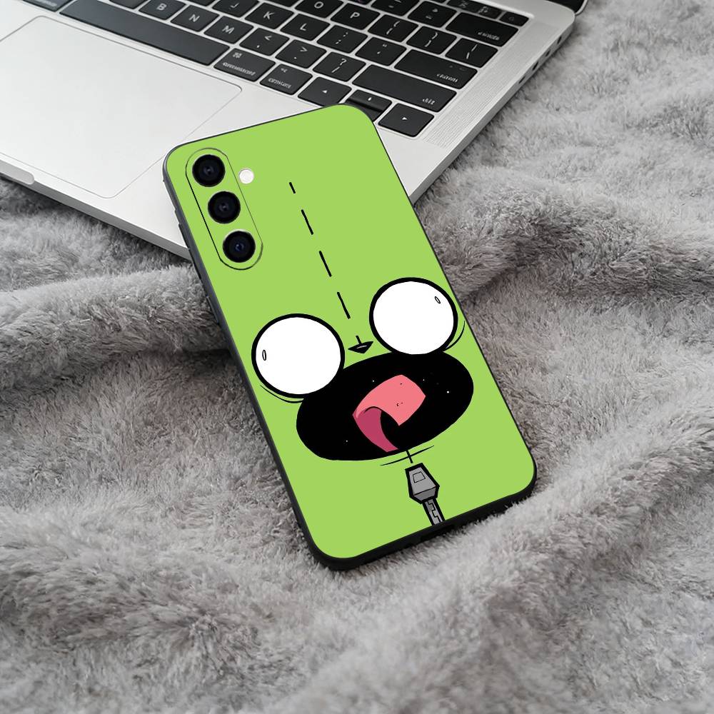 Cartoon Invader Zim Gir Black Soft Silicone Phone Case for Samsung Galaxy A73, A71, A72, A70, A53, A52, A51