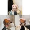 Hello Kitty Fashionable Unisex Nylon Crossbody Bag With Leopard Pattern And Inner Phone Slot For Daily Use