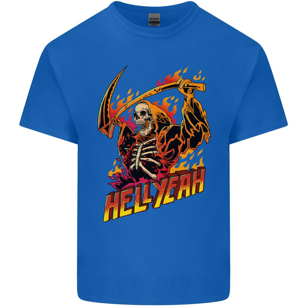 Hell Yeah Grim Reaper Skull Heavy Metal Unisexs Light Cotton TShirt