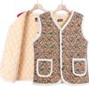 Warm Fleece-Lined and Thickened Floral Vest Soft Padded Cottagecore Style Kimchi Vest Lightweight Quilted Vest Autumn Winter