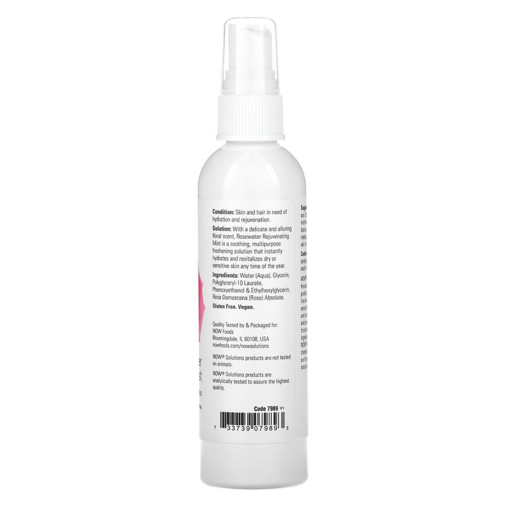 NOW Foods Solutions Rosewater Rejuvenating Spray 4 Fl Oz (118 Ml)