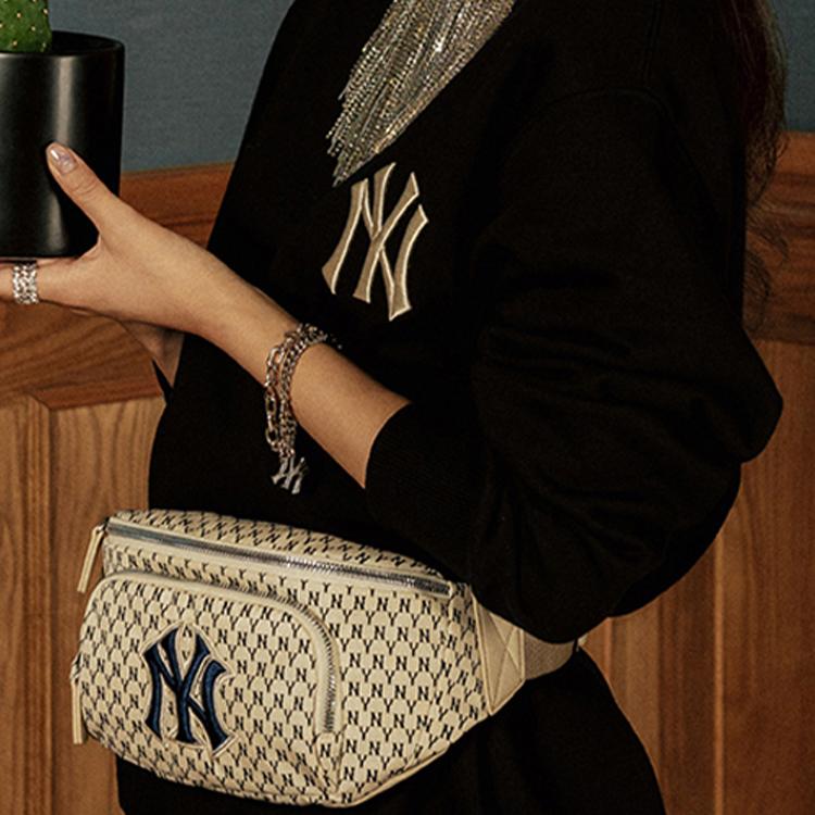 New MLB Monogram Collection Polyamide Crossbody Bag Sling Bag Fanny Pack Regular Unisex Ivory White 32BGC9941-50I