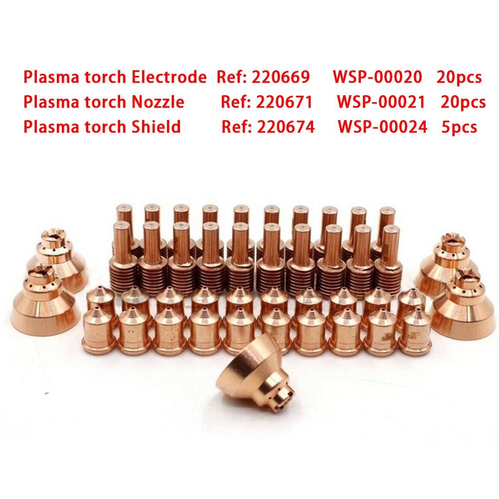 45pcs Plasma Electrode Nozzle Tips Shield 220669 220671 220674 for 45 Torch