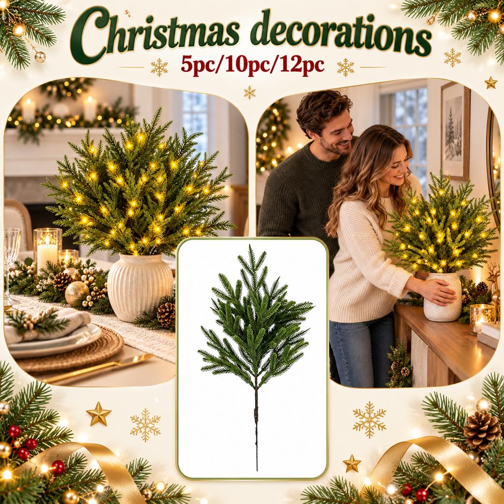 Artificial Christmas Tree Branches with Lights, Mixed for Holiday Home Decor