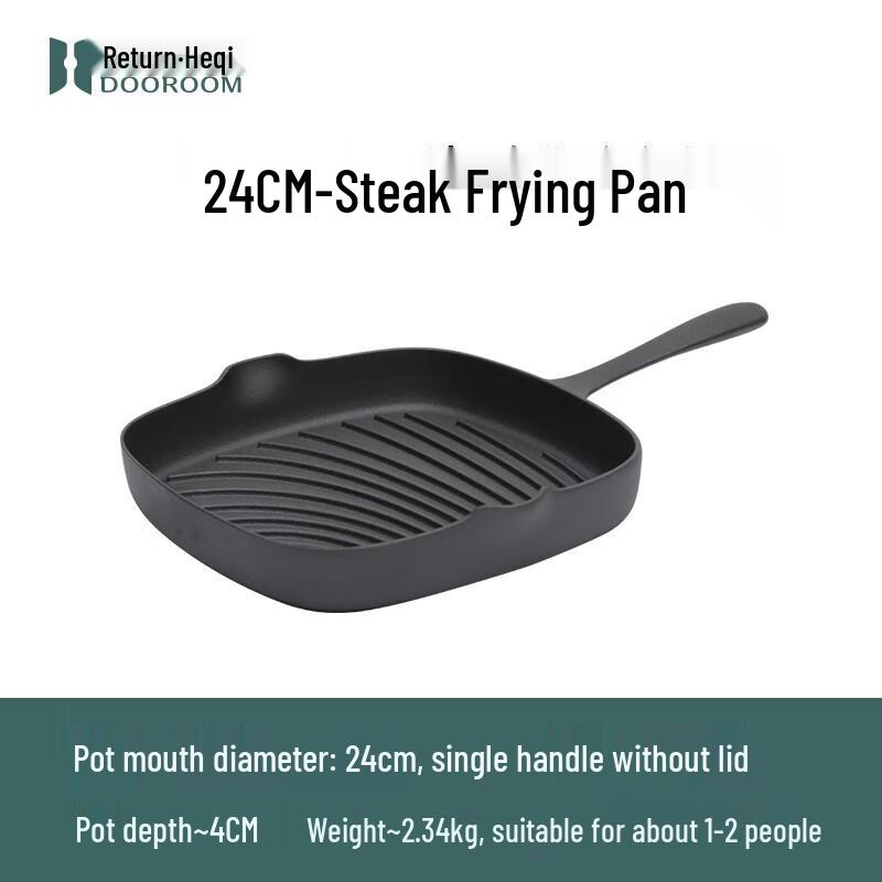 Cast Iron Striped Steak Frying Pan