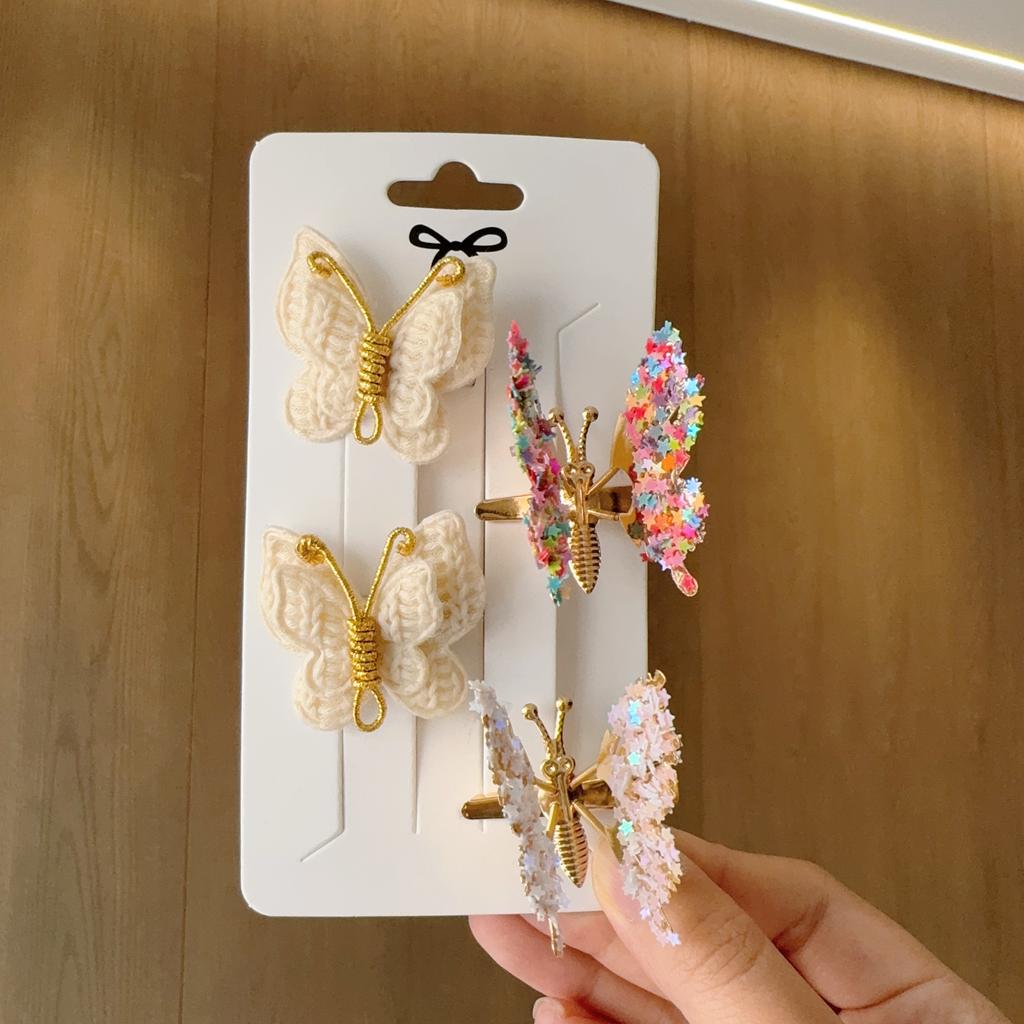 4 STÜCKE Elegante Quaste Schmetterling Haarnadel Weiblich Retro Accessoires Zitternde Seitenklemme Beweglicher Schmetterling Kopfschmuck Party Schmuck Geschenk