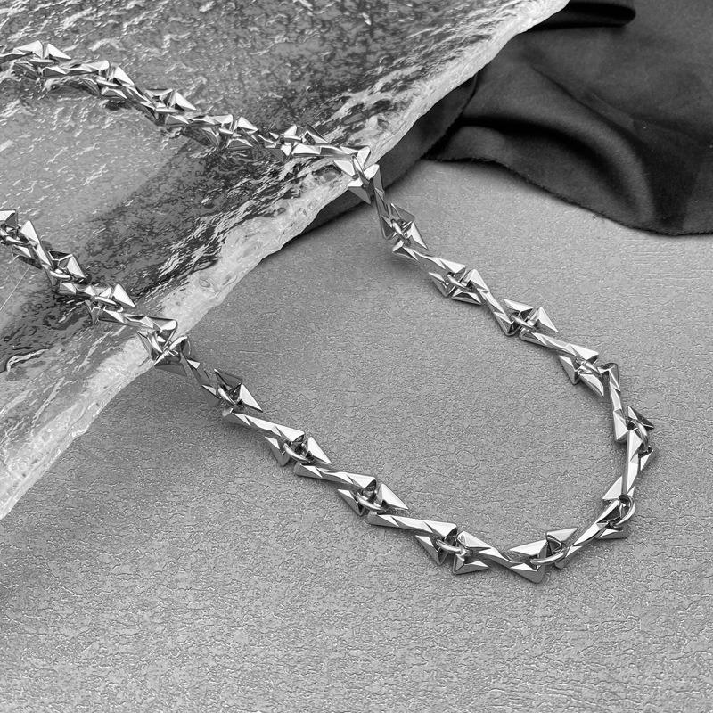 Meier Titanium steel necklace, men's splicing trendy brand, hip-hop cold wind inlaid zircon collarbone chain