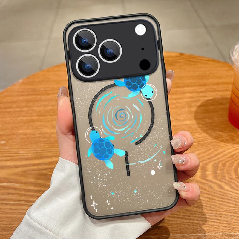 For iPhone 17 Pro Max Case Sea Turtle Conch Whale Pattern Magnetic For Magsafe Slim Matte Cover For iPhone 16 Pro Max 15 14 13 16E Air