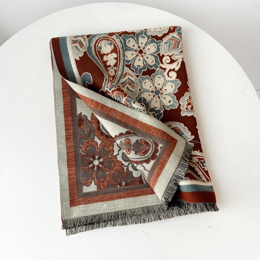Scarf Autumn Winter Cashew Flower Versatile Shawl Fashionable Jacquard Outer Cloak Women Scarf