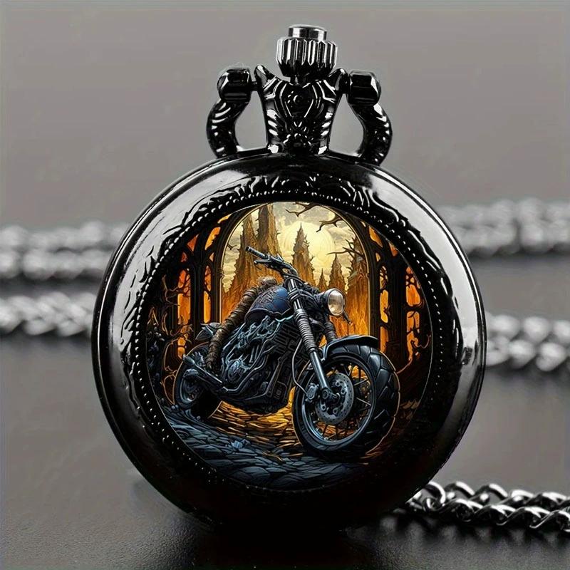 Retro Golden And Silvery Double Dragon Quartz Pocket Watch