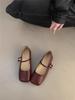 French square toe pumps single shoes women's shoes 2025 new summer fairy style flat Mary Jane shoes gentle wind