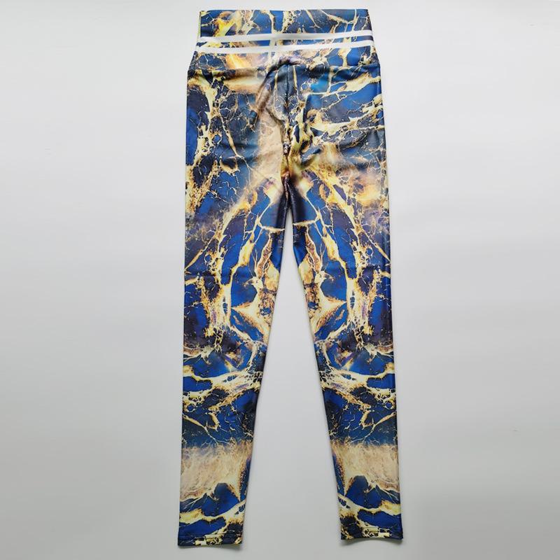 Satellite Map Printed Moisture Wicking Yoga Pants Exercise Fitness Pants Sexy Hip Shaping Women Bottom Pants