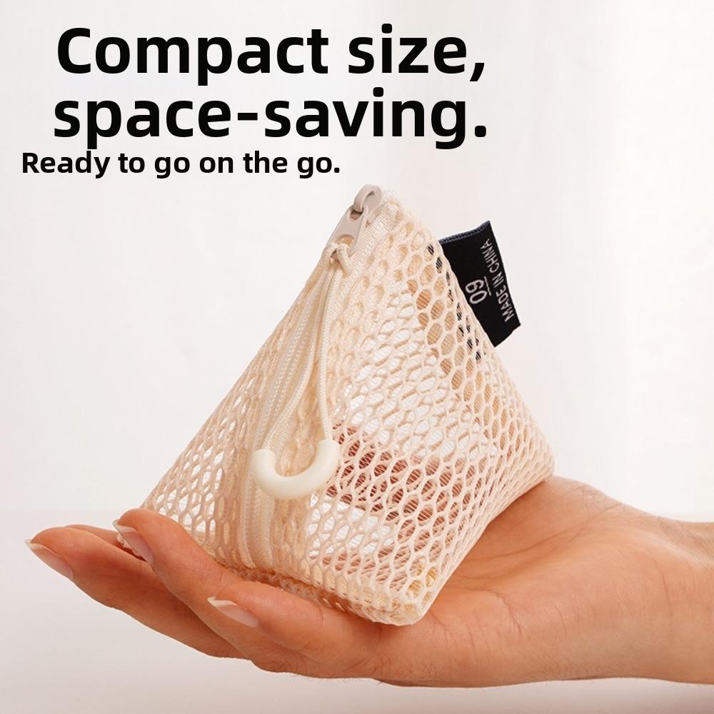 Clear Visible Mesh Storage Pouch Organizer Triangle Design Mini Coin Purse New Mesh Bag Travel Use