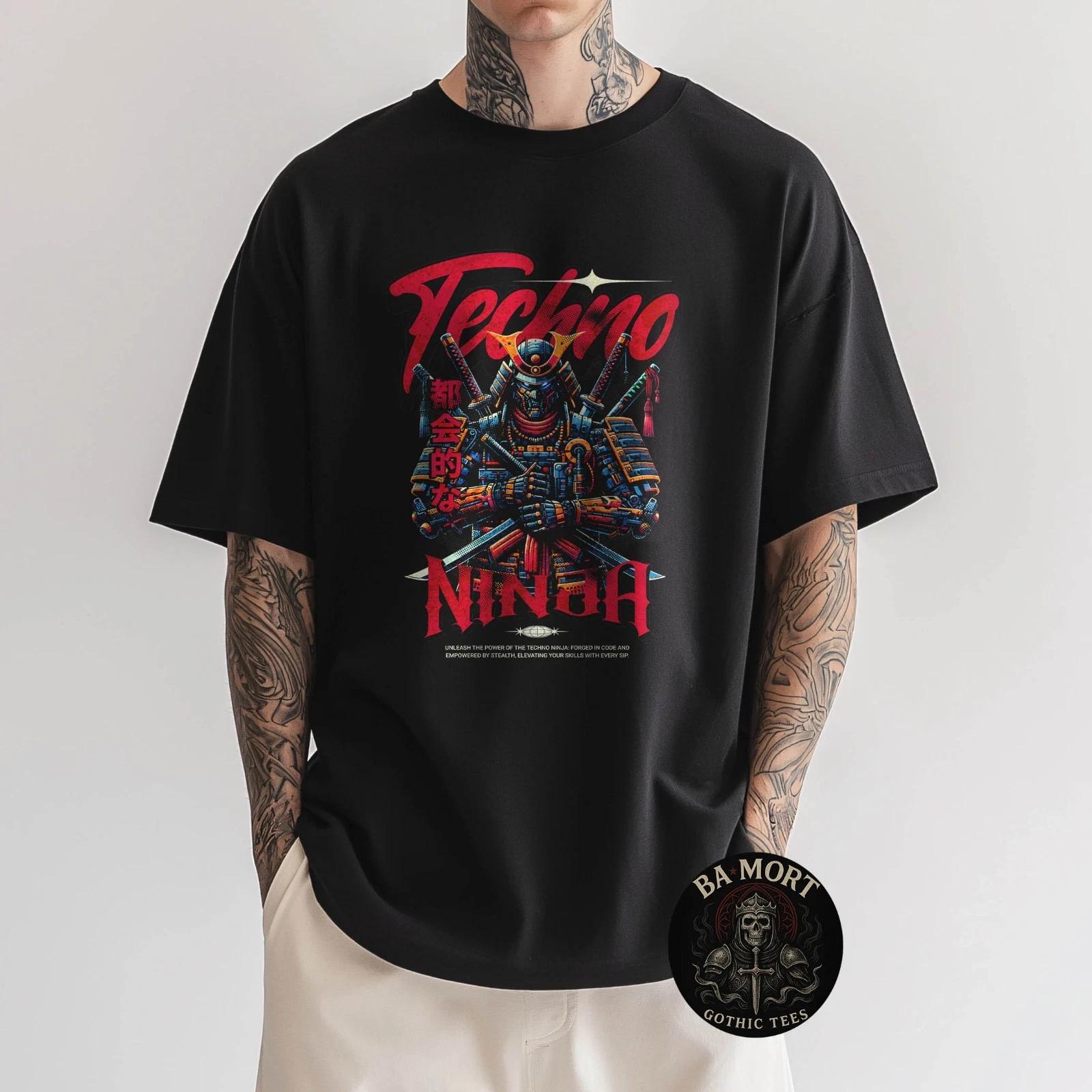 Techno Ninja Cyber Samurai Japanese Graphic T-Shirt XXXL