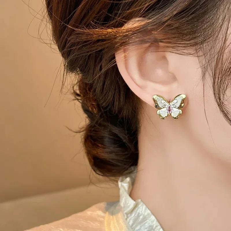 Fashion Zircon Butterfly Korean Ear Cuff Simple Elegant Versatile New Model  for Women Girl Accessories Minimalist Style