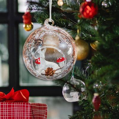 Noel Sarkıt Küre Kolye Süsleme Kendin Yap Hediye Otel İçin Şeffaf Cam