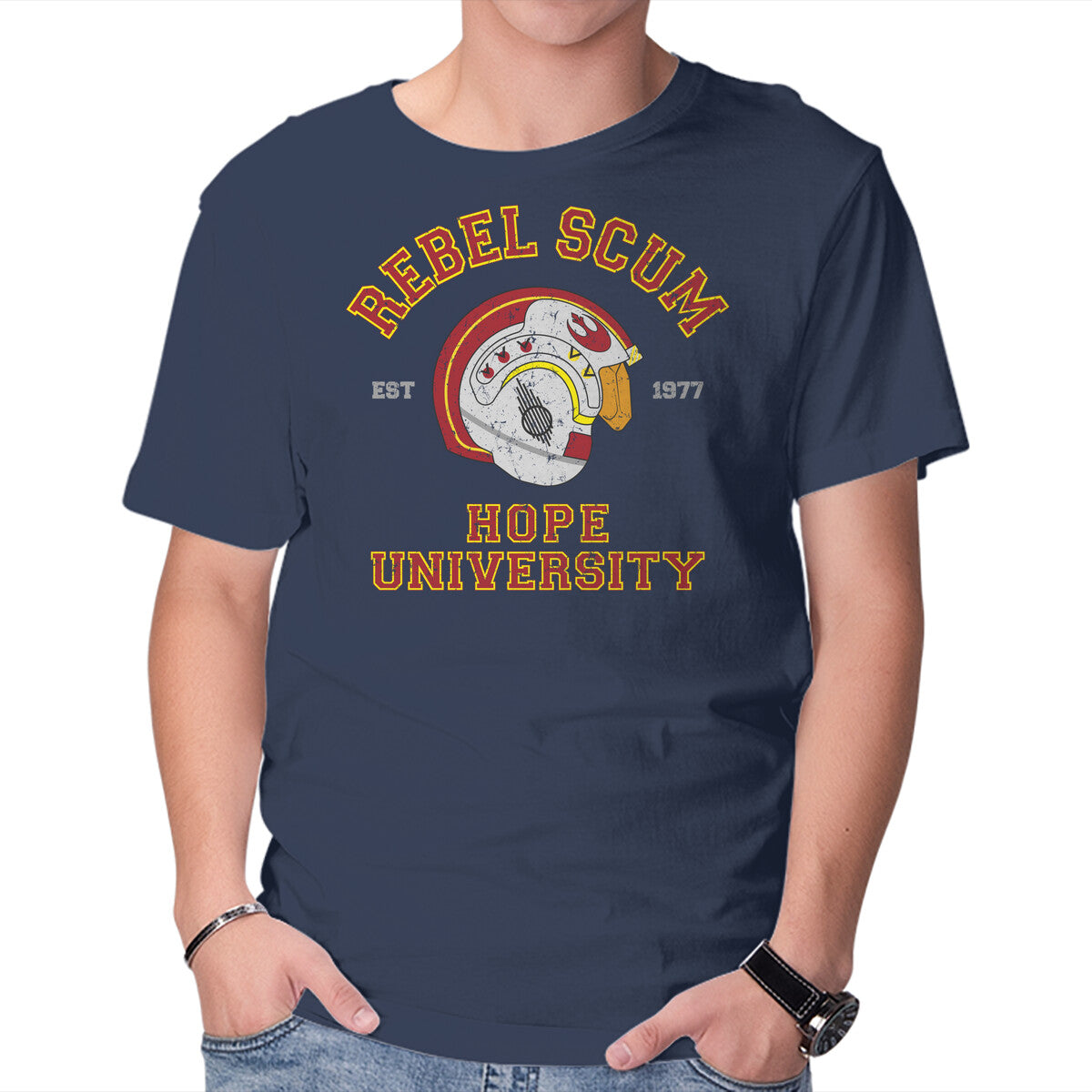 Unisex Crew Neck T-Shirt Rebel University Graphic Short Sleeve Casual Tee S