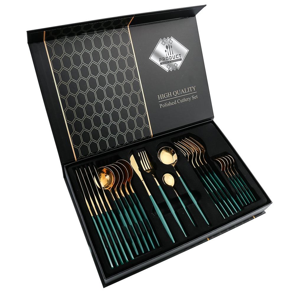 HANYANG 410 Stainless Steel Tableware Family Hotel Supplies Steak Knife, Fork and Spoon Set Western-style Tableware