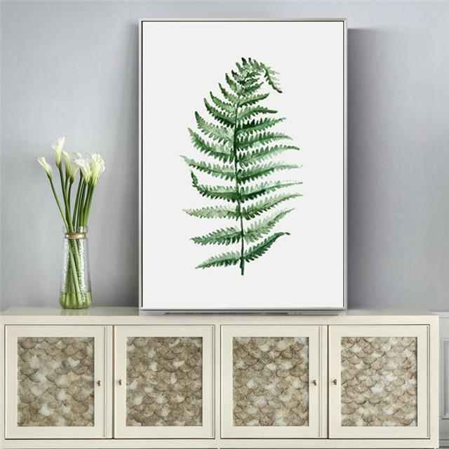 Nordic Style Simple Watercolor Green Plant Leaves Children's Decoration Poster Printing Picture Home Decoration Canvas Painting