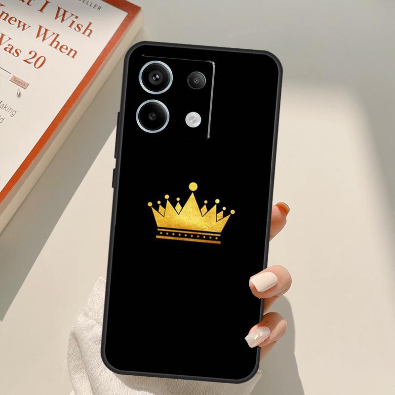 Queen King Crown Funda For Xiaomi Redmi Note 14 13 12 10 11 15 Pro Plus Case For Redmi 15C 10C 12C 13C 14C 15