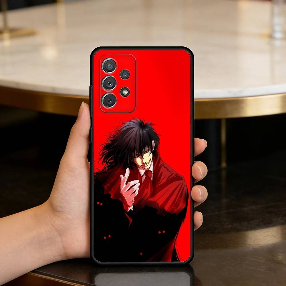 Dark Anime Hellsing Alucard Phone Case For Samsung Galaxy A73,A72,A71,A70,A53,A52,A51,Soft Silicone Black Cover