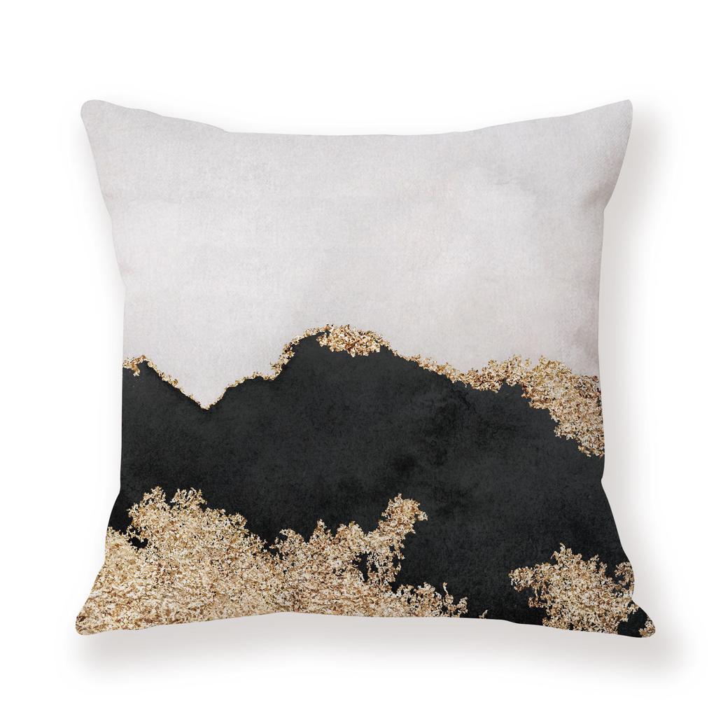 Watercolor Ins Wind Flashing Plush Pillowcase Contrasting Color Creative Model Room Decoration Pillow Car Sofa