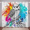 Owl Window Curtains for Bedroom Living Room Cute Owls Curtain Kids Boys Girls Window Drapes Decor Window Treatments 2 Panels